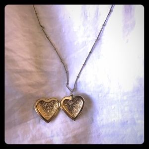 Gold heart locket necklace